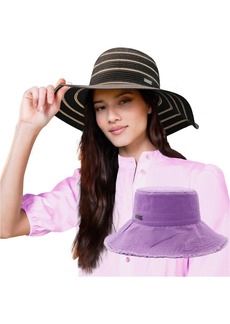 Nicole Miller Women Bucket Straw Sun Hat