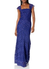 Nicole Miller Women's eva Gown Stretch Lace Dark Cobalt/dco