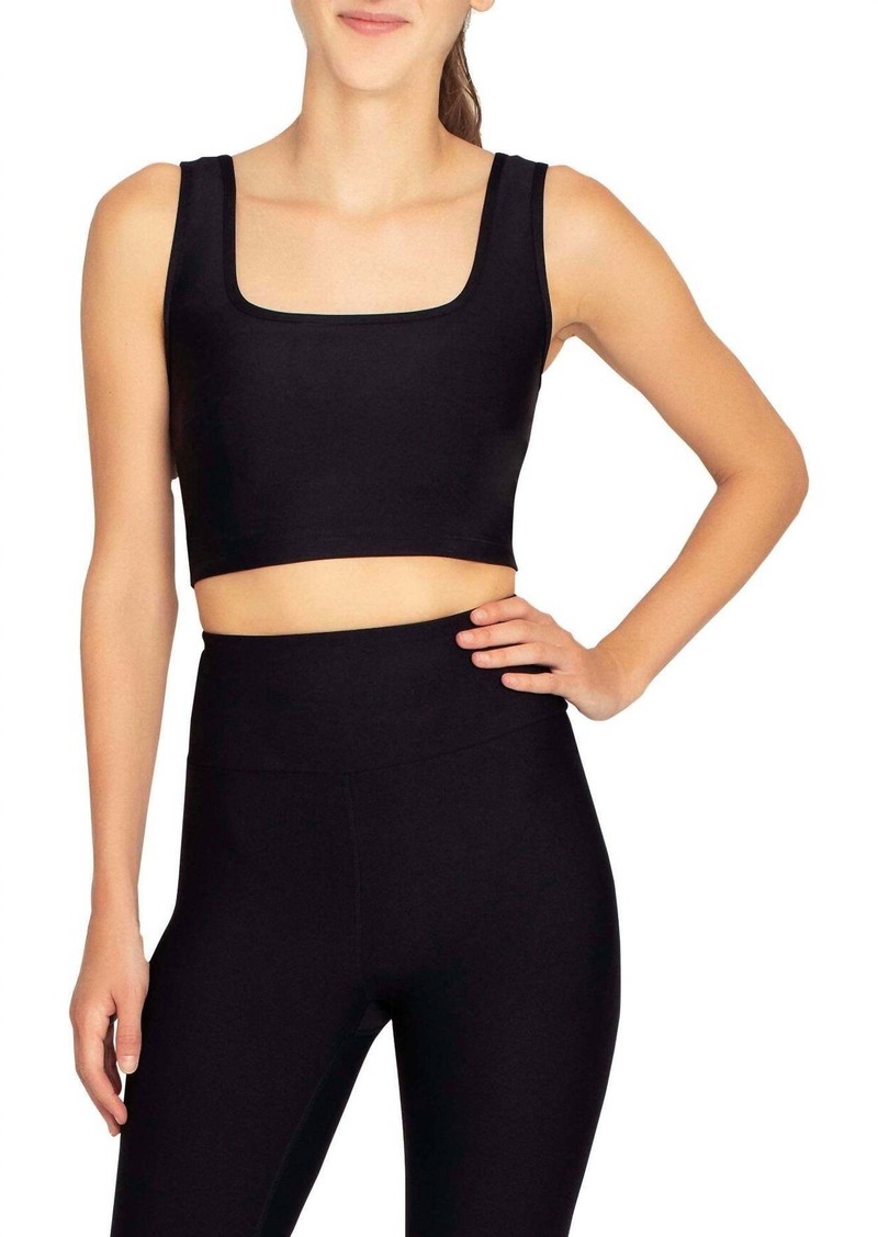 Nicole Miller Sports Bra Top In Jet Black