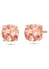 Nicole Miller Sterling Silver 8mm Gemstone Round Stud Earrings with 14k Rose Gold Overlay