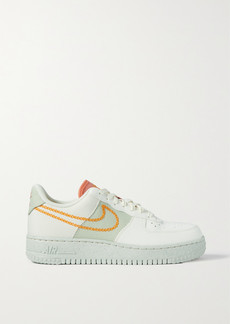 Nike Air Force 1 07 Embroidered Faux Suede Leather And Canvas Sneakers
