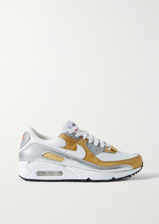 Nike Air Max 90 Se Embellished Metallic Leather-trimmed Mesh Sneakers