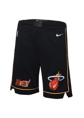 Big Boys Nike Black Miami Heat 2021/22 City Edition Courtside Swingman Shorts - Black
