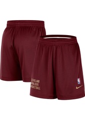 Men's and Women's Nike Wine Cleveland Cavaliers Warm Up Performance Practice Shorts - Wine
