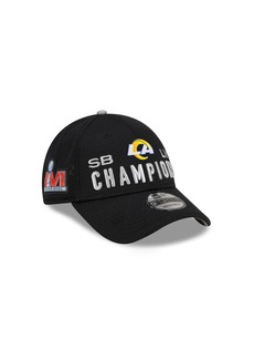 Nike Men's Black New Era Los Angeles Rams 2021 Super Bowl Champions Locker Room 9FORTY Snapback Adjustable Hat - Black