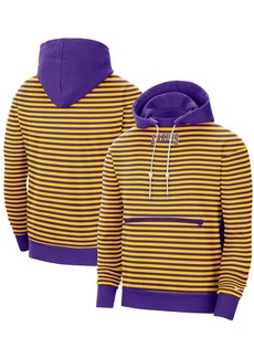 Nike Men's Gold-Tone, Purple Los Angeles Lakers 75th Anniversary Courtside Striped Pullover Hoodie