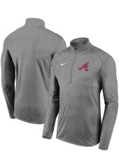 Nike Men's Gray Atlanta Braves Team Logo Element Performance Half-Zip Pullover Jacket
