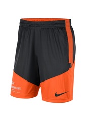 Men's Nike Black and Orange Oklahoma State Cowboys Team Performance Knit Shorts - Black, Orange