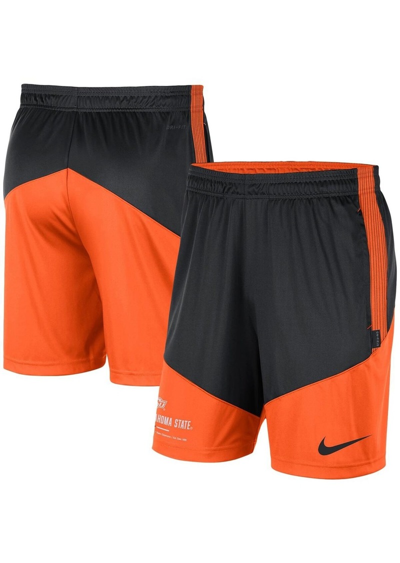 Men's Nike Black and Orange Oklahoma State Cowboys Team Performance Knit Shorts - Black, Orange