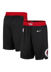 Men's Nike Black and Red Portland Trail Blazers 2021/22 City Edition Swingman Shorts - Black, Red