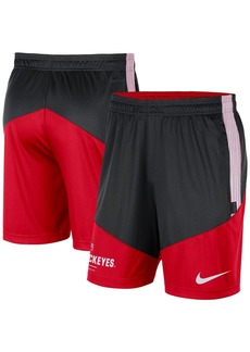Men's Nike Black and Scarlet Ohio State Buckeyes Team Performance Knit Shorts - Black, Scarlet