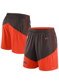 Men's Nike Brown, Orange Cleveland Browns Primary Lockup Performance Shorts - Brown, Orange