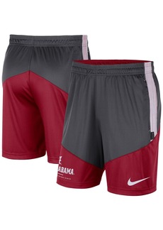 Men's Nike Charcoal and Crimson Alabama Crimson Tide Team Performance Knit Shorts - Charcoal, Crimson
