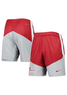 Men's Nike Crimson, Gray Washington State Cougars Performance Player Shorts - Crimson, Gray