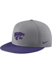 Men's Nike Gray Kansas State Wildcats Aero True Baseball Performance Fitted Hat - Gray