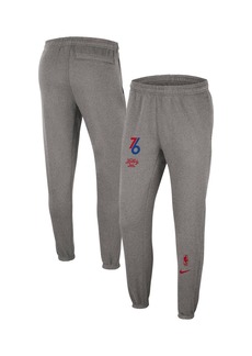 Men's Nike Heather Charcoal Philadelphia 76ers 2022/23 City Edition Courtside Brushed Fleece Sweatpants - Heather Charcoal