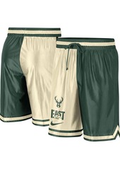 Men's Nike Hunter Green, Cream Milwaukee Bucks Courtside Versus Force Split Dna Performance Shorts - Hunter Green, Cream