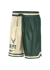 Men's Nike Hunter Green, Cream Milwaukee Bucks Courtside Versus Force Split Dna Performance Shorts - Hunter Green, Cream