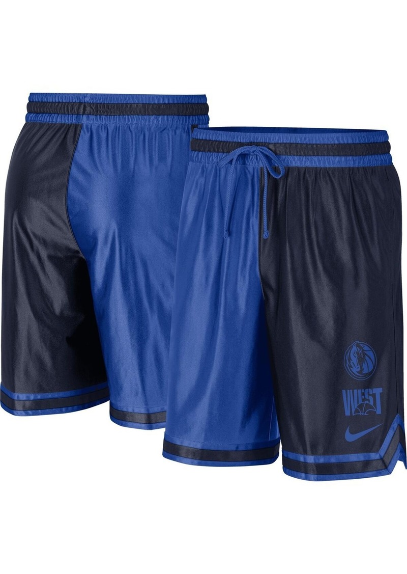 Men's Nike Navy, Blue Dallas Mavericks Courtside Versus Force Split Dna Performance Shorts - Navy, Blue