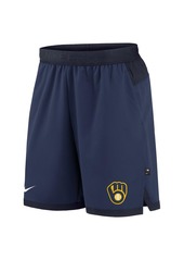 Men's Nike Navy Milwaukee Brewers Authentic Collection Flex Vent Performance Shorts - Navy