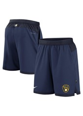 Men's Nike Navy Milwaukee Brewers Authentic Collection Flex Vent Performance Shorts - Navy