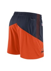 Men's Nike Navy, Orange Chicago Bears Sideline Primary Lockup Performance Shorts - Navy, Orange