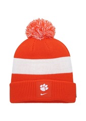 Men's Nike Orange Clemson Tigers Sideline Team Cuffed Knit Hat with Pom - Orange