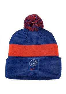 Men's Nike Royal Boise State Broncos Logo Sideline Cuffed Knit Hat with Pom - Royal