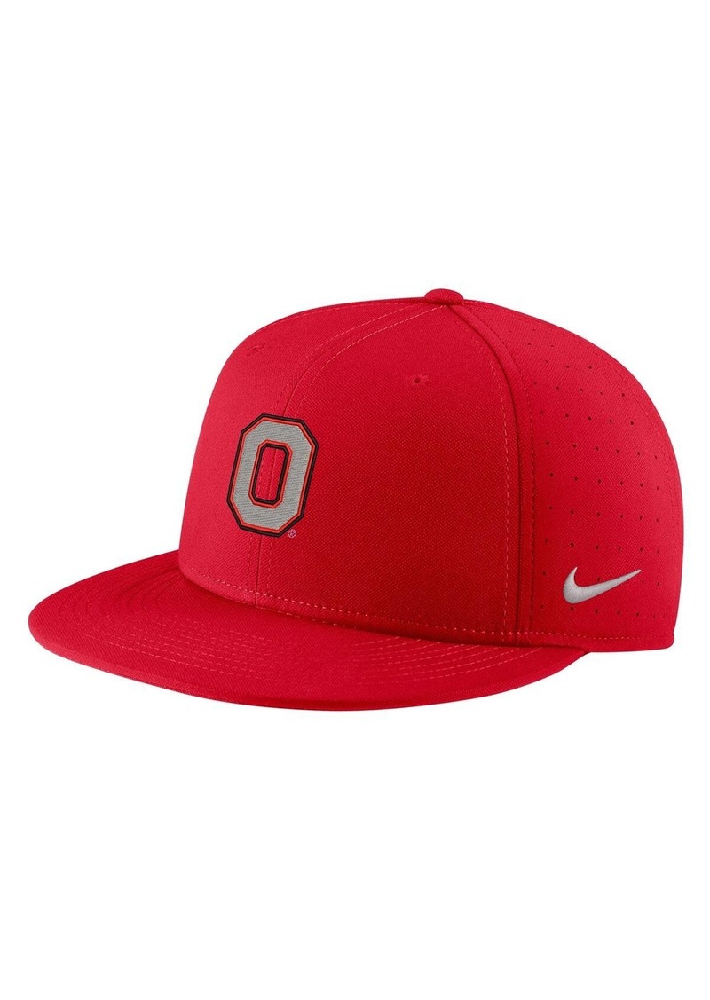 Men's Nike Scarlet Ohio State Buckeyes Aero True Baseball Performance Fitted Hat - Scarlet