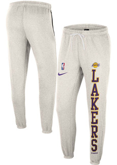 Nike Men's Oatmeal Los Angeles Lakers 75th Anniversary Courtside Fleece Pants - Oatmeal