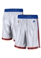 Nike Men's White and Blue New York Knicks 2021/22 Classic Edition Swingman Performance Shorts - White