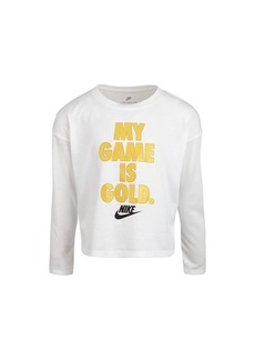 Nike My Game Is Gold Long Sleeve Tee (Little Kids)