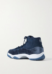 Nike - Air Jordan 11 Retro faux suede and velvet sneakers - Blue - US 5