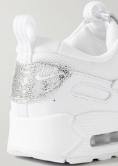 Nike - Air Max 90 Futura crystal-embellished leather and mesh sneakers - White - US 5