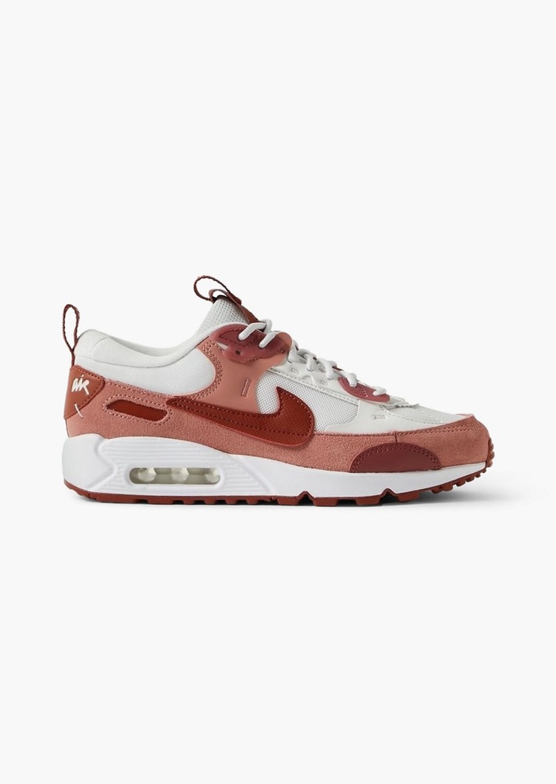 Nike - Air Max 90 Futura leather-trimmed suede and mesh sneakers - Pink - US 5