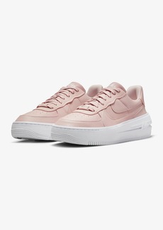 Nike Air Force 1 PLT. AF. ORM DJ9946-602 Women Pink Oxford White Leather Shoe OF32