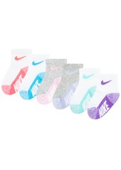 Nike Baby and Toddler Boys or Girls Multi Logo Socks, Pack of 6 - Grey Heather / Pink