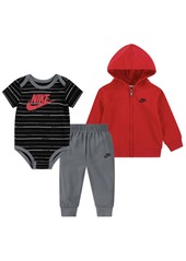 Nike Baby Boys Just Do It Striped Bodysuit, Jacket and Pants, 3 Piece Set