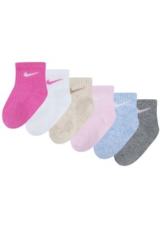 Nike Baby Boys or Baby Girls Assorted Ankle Socks, Pack of 6 - Playful Pink