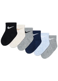 Nike Baby Boys or Baby Girls Assorted Ankle Socks, Pack of 6 - Pale Ivory Heather
