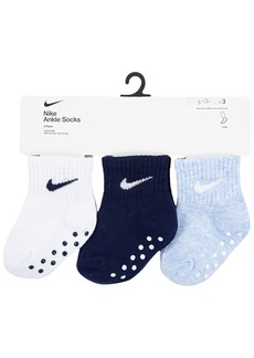 Nike Baby Boys or Baby Girls Core Ankle Gripper Socks, Pack of 3 - Cobalt