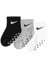 Nike Baby Boys or Baby Girls Core Ankle Gripper Socks, Pack of 3 - Gray