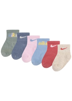 Nike Baby Boys or Girls E1D1 Ankle Fit Socks, Pack of 6 - Mica Green