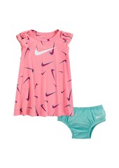 Nike Baby Girls 2-Piece D Printed Dress and Diaper Cover Set
