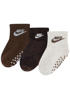 Nike Baby Girls Grip Socks, Pack of 3 - Cacao Wow