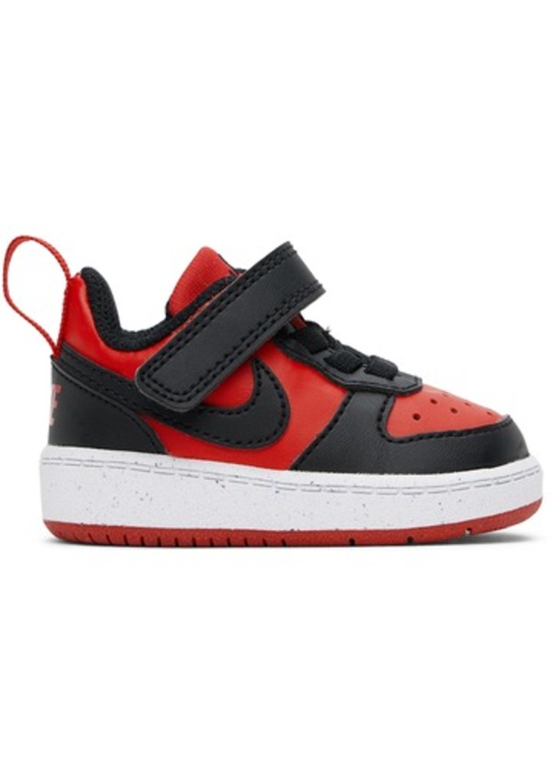 Nike Baby Red & Black Court Borough Low Recraft Sneakers