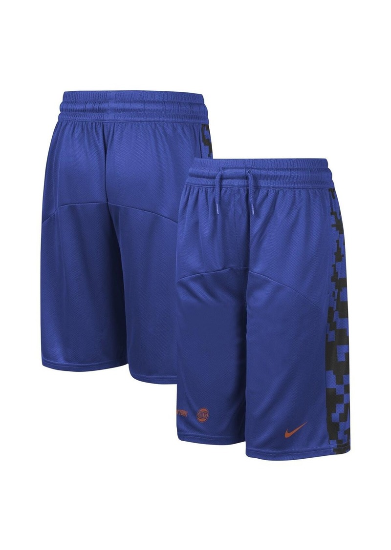 Nike Big Boys and Girls Blue New York Knicks Courtside Starting Five Team Shorts - Blue