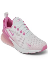 Nike Big Girls Air Max 270 Casual Sneakers from Finish Line - White, Pink Foam, Playful
