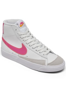 Nike Big Girl's Blazer Mid 77 Casual Sneakers from Finish Line - WHITE/PINK
