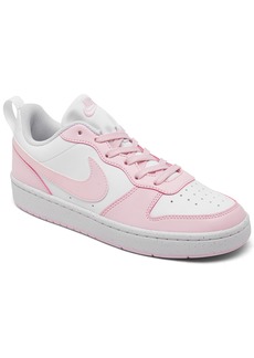 Nike Big Girls Court Borough Low Recraft Casual Sneakers from Finish Line - White, Pink Foam